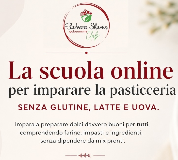 scuola online per imparare la pasticceria senza glutine, latte e uova.